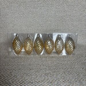 New IKEA  Christmas Ornament Set Of 6 Iridescent Gold